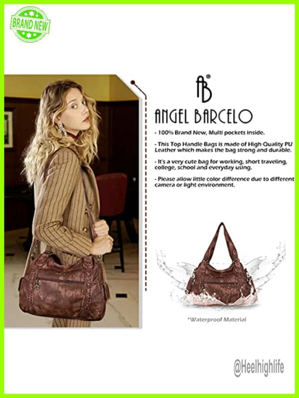 Soft PU Leather Hobo Shoulder Bag Crossbody Purse with Multiple Pockets